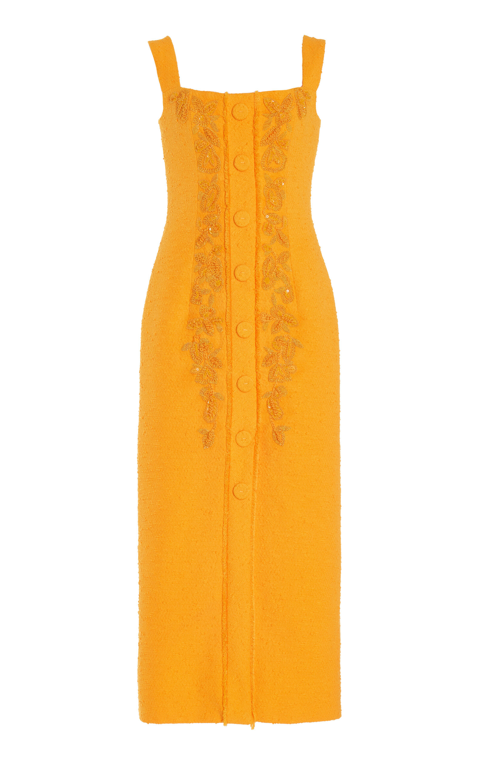 Embroiderd Cotton-Linen Midi Dress | Moda Operandi (Global)