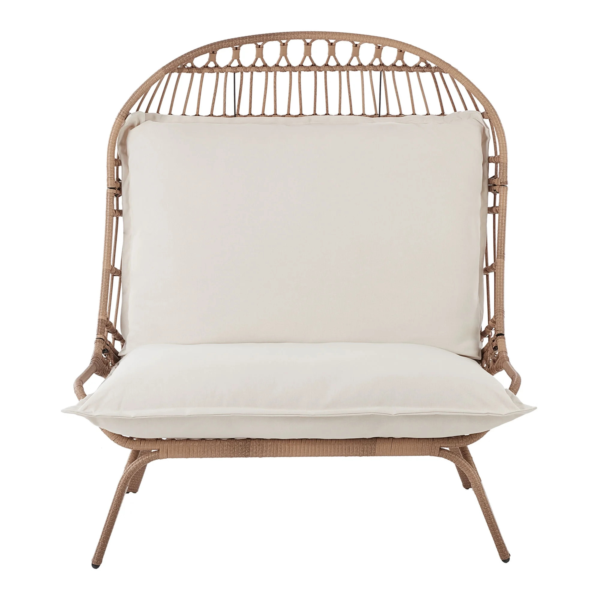 Better Homes & Gardens Willow Sage Outdoor Wicker Patio Cuddle Chair, Brown | Walmart (US)