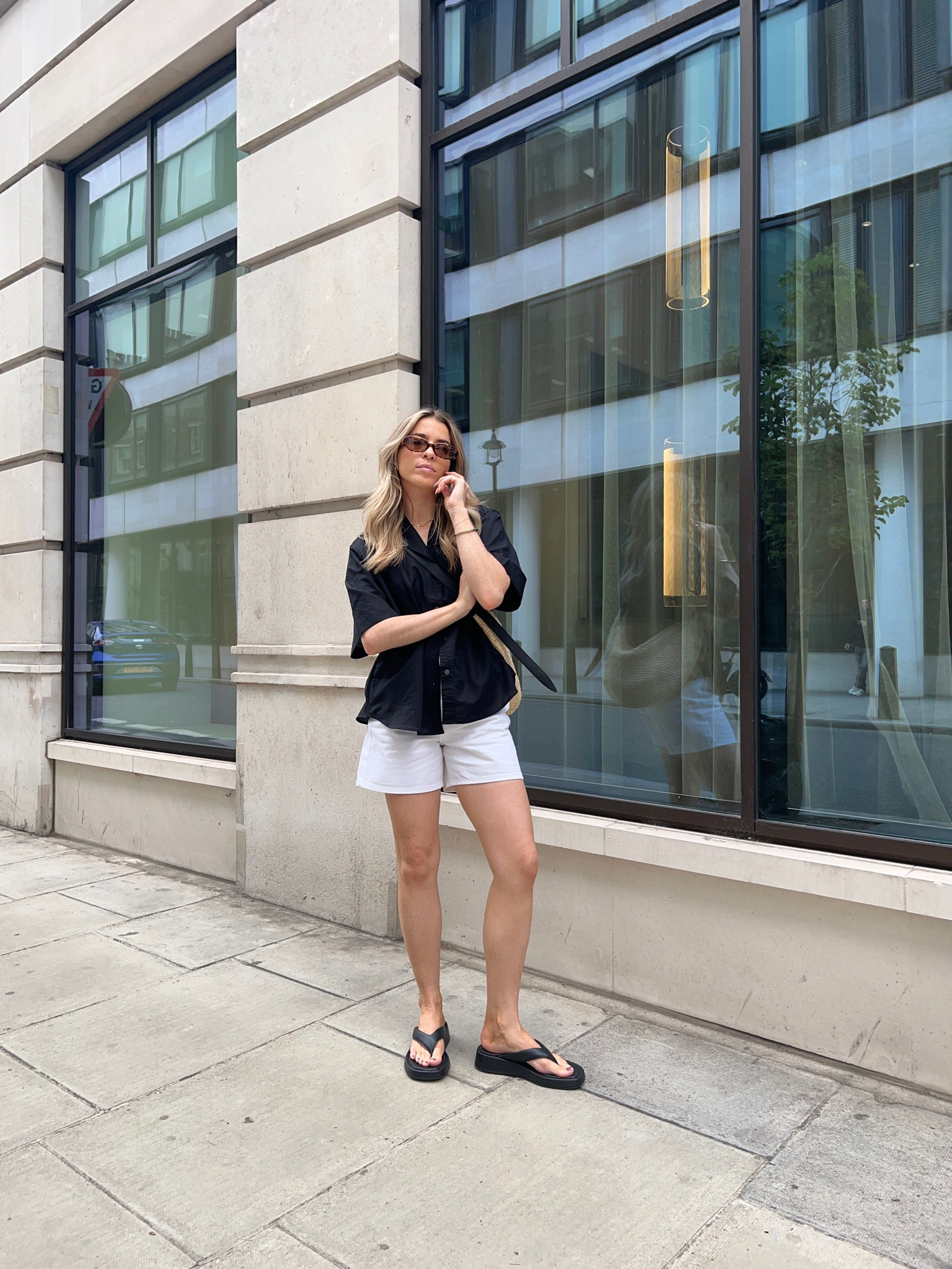 linen blend open collar uniqlo