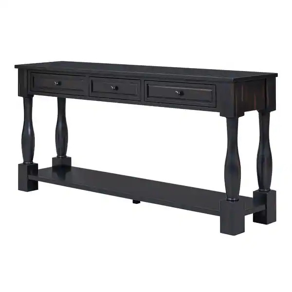 Long Console Table with Drawers and Shelf - Espresso | Bed Bath & Beyond