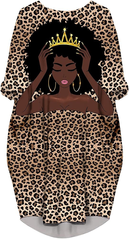 AZPSRT Women's Casual Loose Long Dress T-Shirt Dress Short/Long Sleeve Maxi Dresses with Pockets | Amazon (US)