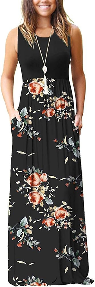 MOLERANI Women's Loose Plain Maxi Dresses Casual Long Dresses with Pockets | Amazon (US)