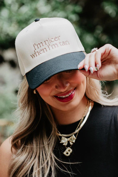 I'm Nicer When I'm Tan Funny Two-Toned Vintage Hats | Katydid.com