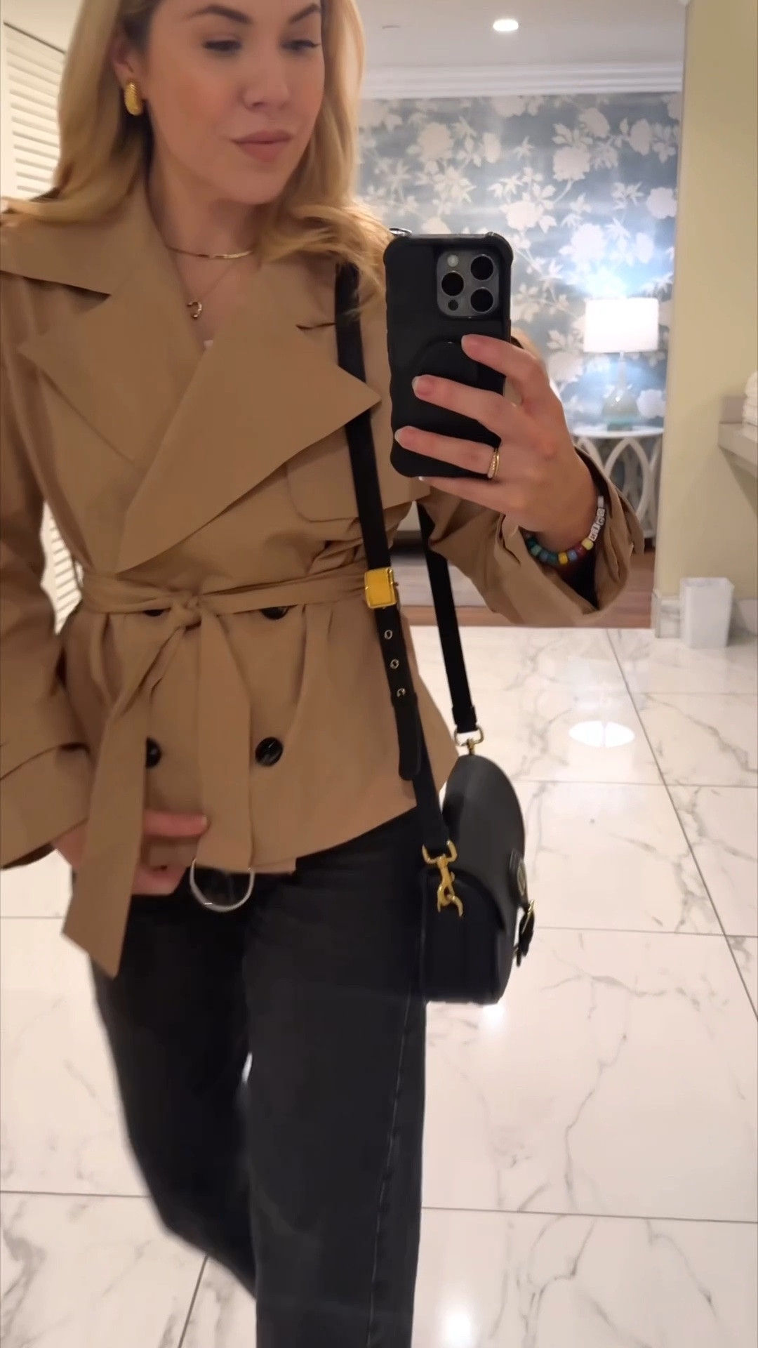 Cropped trench looks so $$$ but from Amazon!