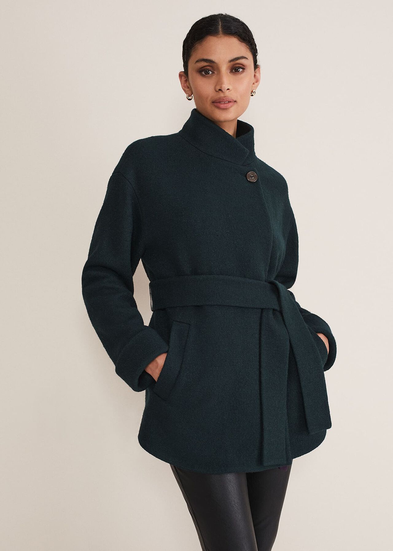 Mya Wool Short Belted Coat | Phase Eight (UK)