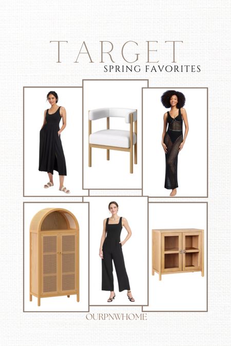 Home and fashion favorites from Target 🎯 

Black midi dress, casual dress, spring dresses, black jumpsuit, spring fashion, spring outfit, black coverup, beach cover up, swim coverup, crochet coverup, display cabinet, arched cabinet, light wood cabinet, upholstered dining chair, white dining chair, accent chair, light wood furniture, spring home

#LTKhome #LTKSeasonal #LTKstyletip