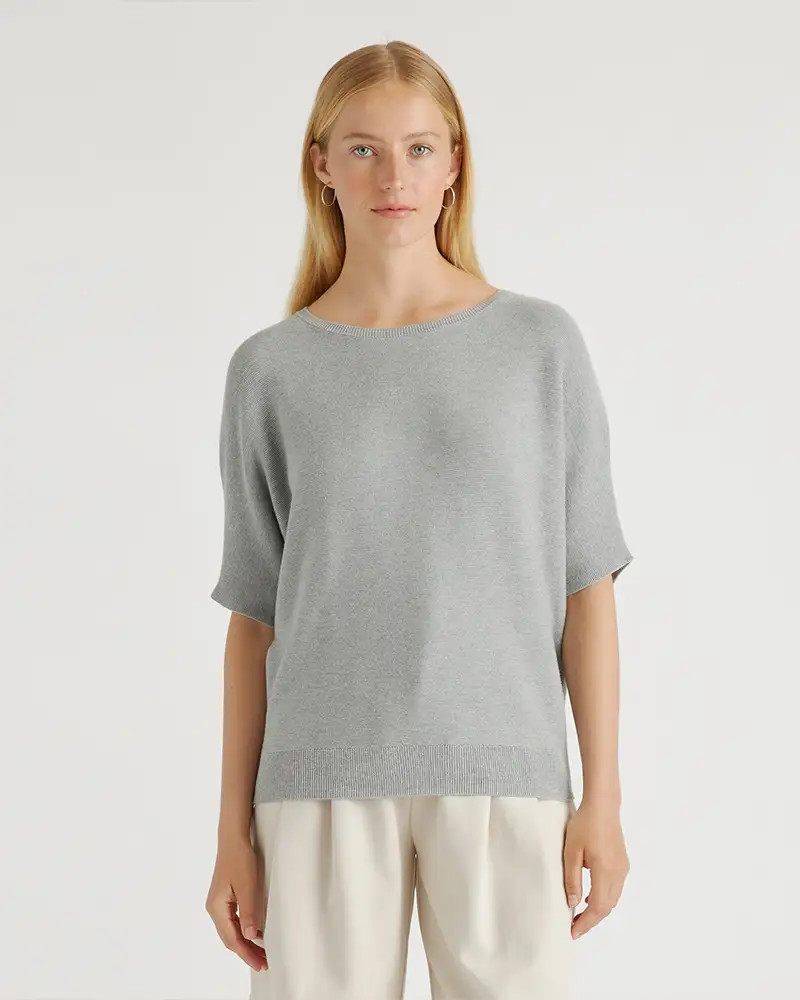 Lightweight Cotton Cashmere Link-Stitch Dolman Sweater | Quince