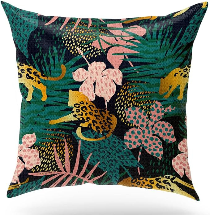 KongMoTree Leopard Decorative Throw Pillow Covers, Cheetah Print Pillowcase, Leopard Decor, 18x18... | Amazon (US)