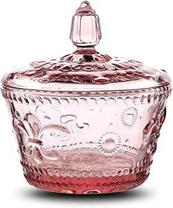 MASSJOY European Retro Nostalgic Three-Dimensional Relief Color Glass Jar Candy Jar Seasoning Jar... | Amazon (US)