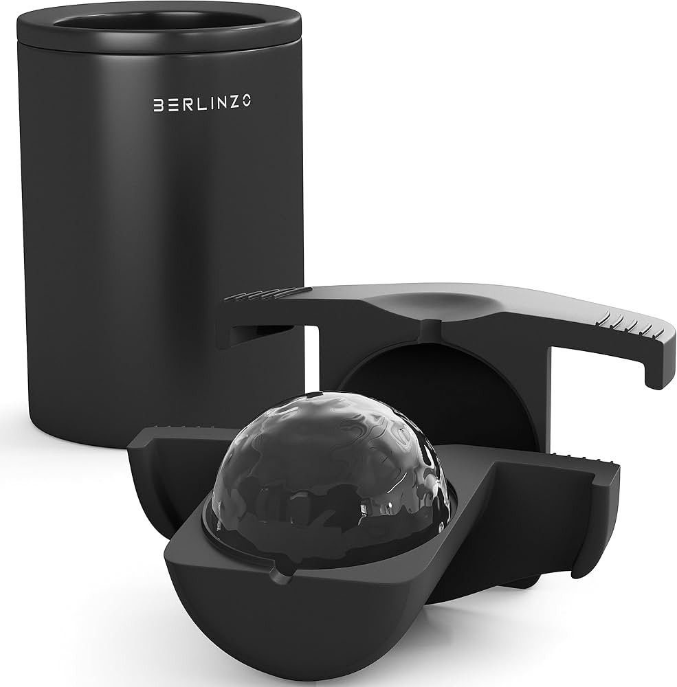 Premium Berlinzo Clear Ice Ball Maker - Whiskey Ice Ball Maker Mold Large 2.4 Inch - Crystal Clea... | Amazon (US)