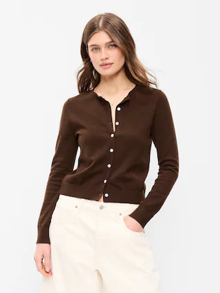 SoSoft Lite Cropped Crew-Neck Cardigan | Old Navy (US)