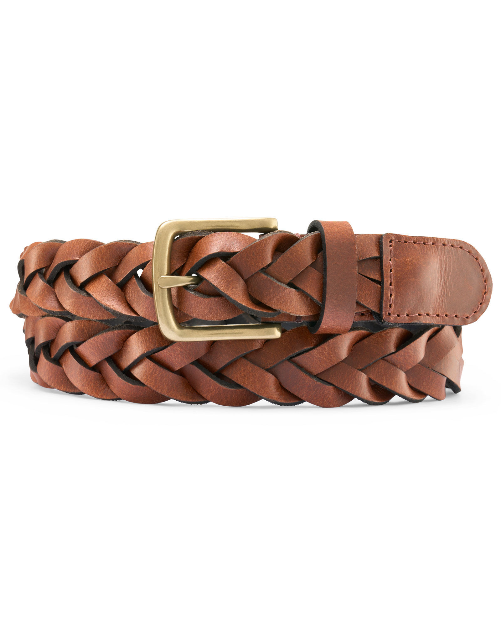 Men's Braided Leather Belt | Cotton Traders (UK)