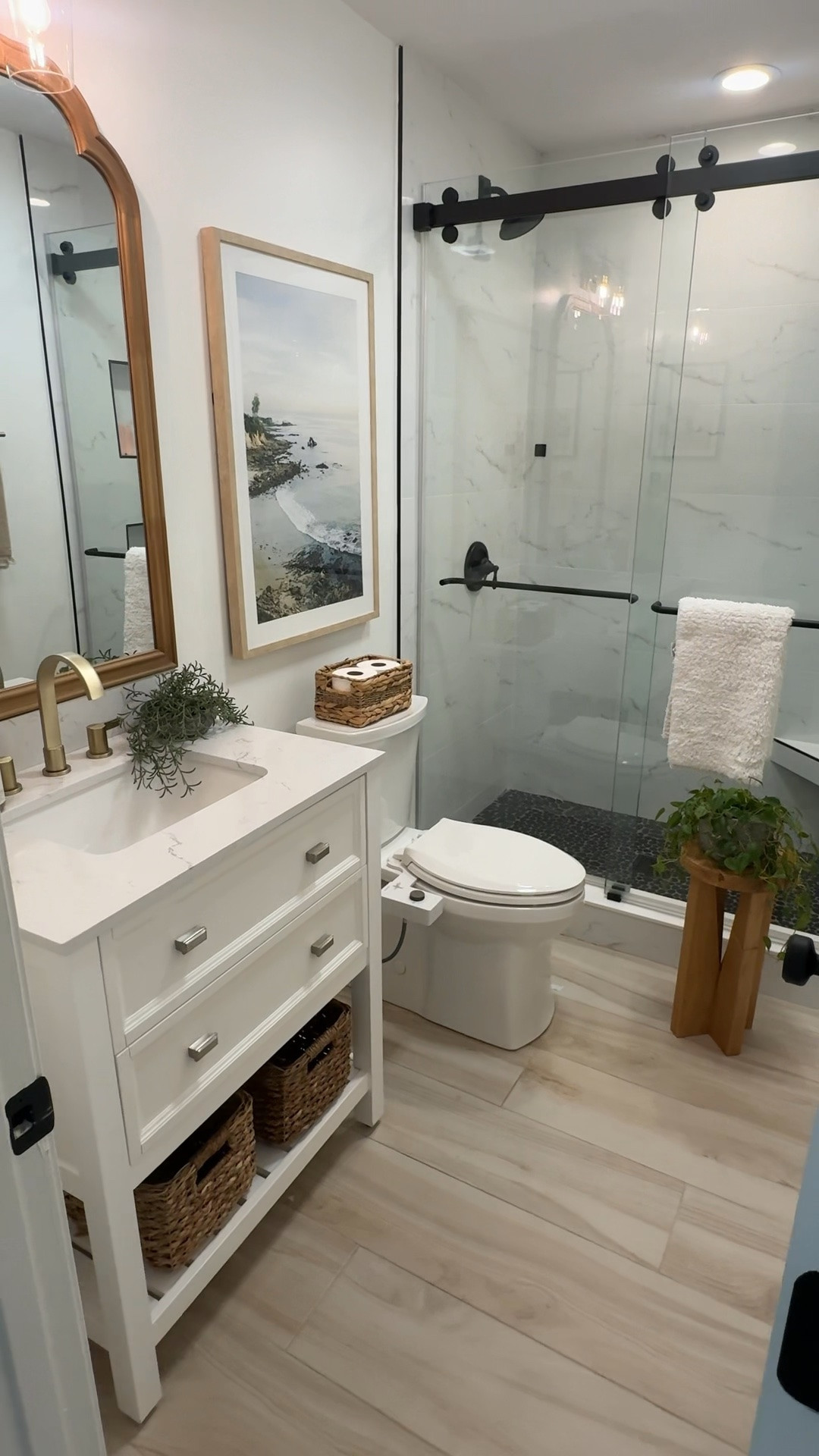A doable bathroom refresh!

When we moved in it was blah, white and cold. Until we get to totally transform this bathroom how I realllly want it, this is our “for now” - warming up this bathroom to feel more earthy and totally affordable to do!

Wall art is a Homegoods find!

#bathroomrefresh #bathroommakeover #smallbathroomideas

#LTKSaleAlert #LTKHome #LTKOver40