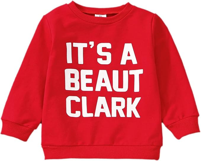 Toddler Baby Boys Girls Christmas Clothes Funny Letter Print Sweatshirt Winter Baby Christmas Out... | Amazon (US)