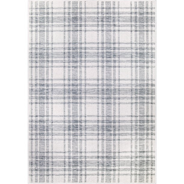 My Texas House Hampshire Plaid Reversible Indoor/ Outdoor Area Rug, Natural Skyview, 8' x 10' | Walmart (US)