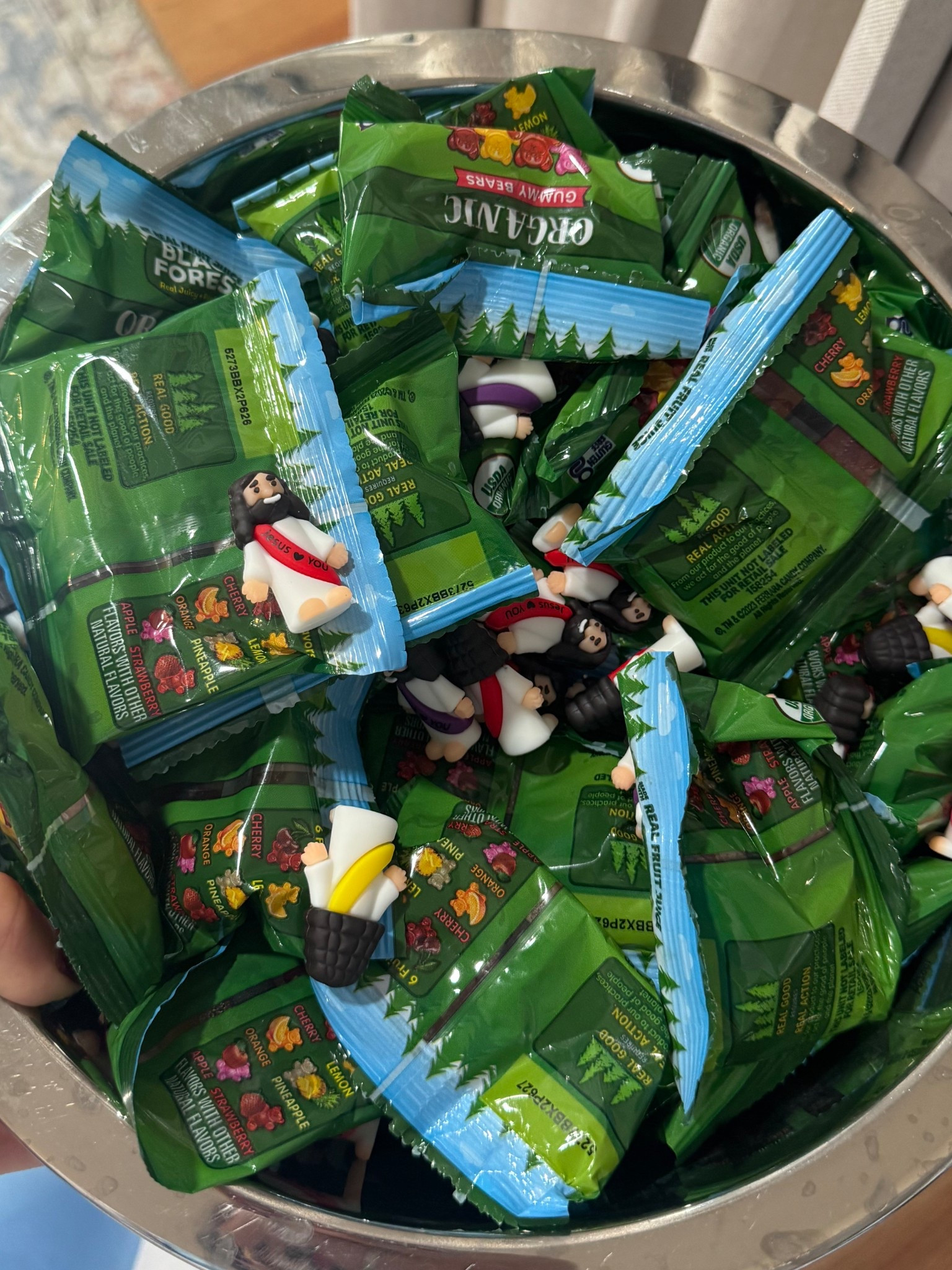 Jesus loves you figures we handed out at Halloween! ✝️