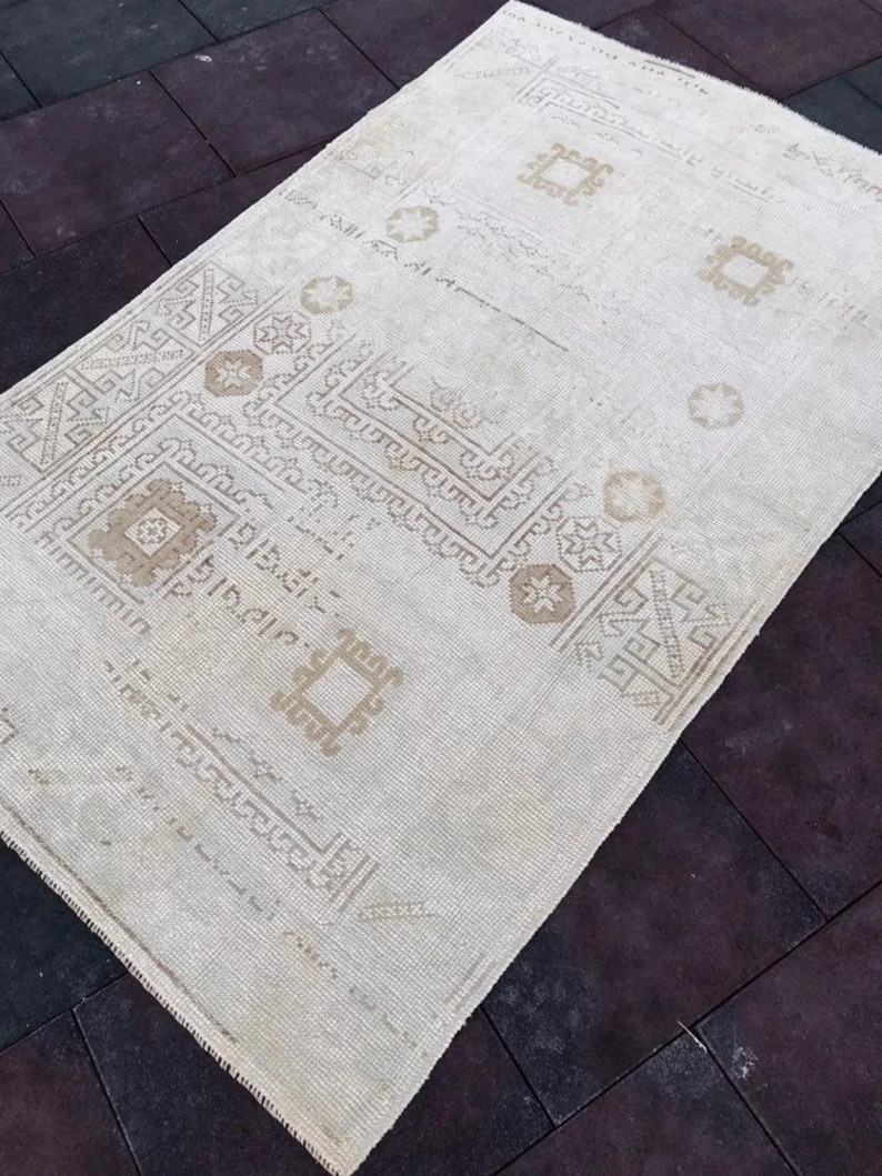 6 ft 2 in x 3 ft 8 in ( 188 x 116 cm ) Qushak Runner Vintage Runner Hand Carpet Runner rug Pastel... | Etsy (US)