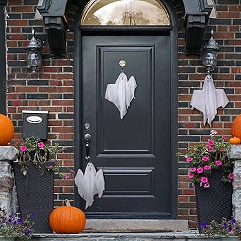 3 Pack Hanging Ghosts Halloween Decor, Cute Halloween Decorations Outdoor or Indoor, Flying Ghost... | Amazon (US)
