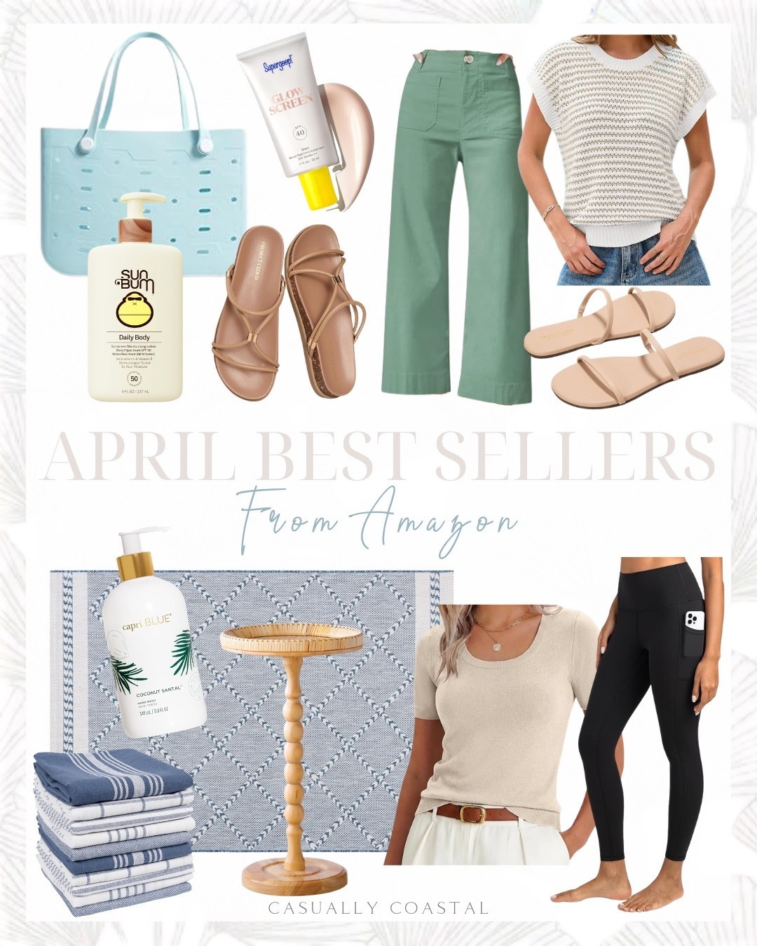April Best Sellers From Amazon 

Sun bum spf 50 sunscreen, blue and white dish towels, coastal dish towels, Amazon dish towels, washable rug, Amazon rug, coastal rug, navy and ivory rug, blue and white rug, water resistant rubber tote, sandproof bag, slide sandals, neutral sandals, Amazon sandals, rattan drink table, round drink table, small side table, short sleeve sweater, scoop neck sweater, high waisted cropped wide leg pants, spring pants, green jeans, memory foam flip flops, Amazon flip flops, high waisted black leggings, 7/8 leggings, capri blue hand wash soap, supergoop glowscreen spf 40, sweater vest, striped short sleeve sweater 

#LTKHome