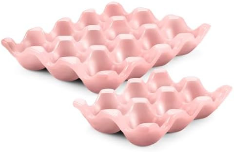 Flexzion 12 + 6 Cups Ceramic Egg Holder for Fridge - 18 Porcelain Egg Tray Container Keeper Stora... | Amazon (CA)
