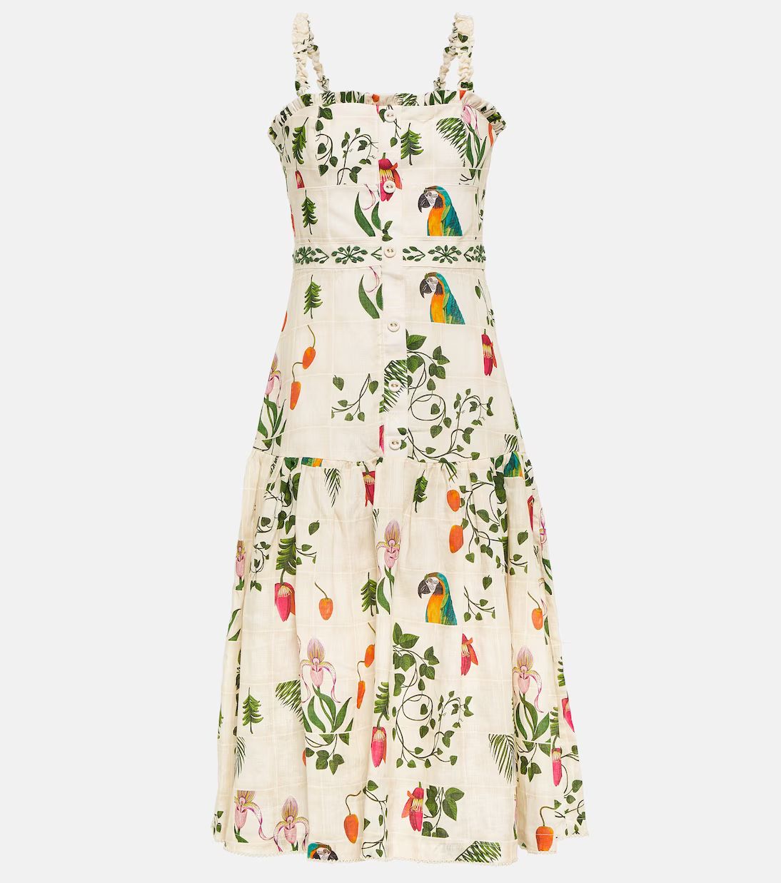 Níspero Boquet floral linen midi dress | Mytheresa (US/CA)