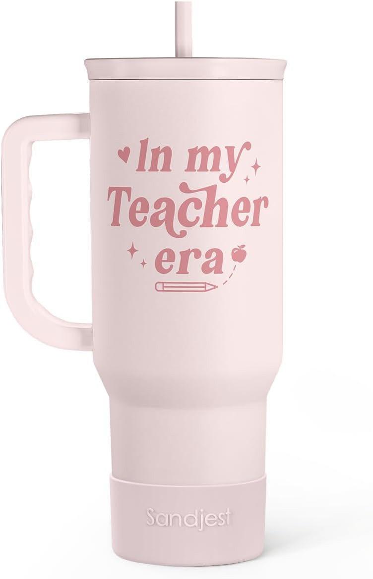 Teacher Gift – Stainless Steel Insulated Tumbler with Handle - Cool Teacher Club Travel Coffee ... | Amazon (US)