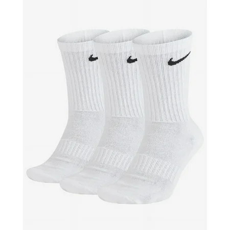 Men s Nike 3-pack Everyday Cushion Crew Training Socks Color: White Size: 8-12 | Walmart (US)