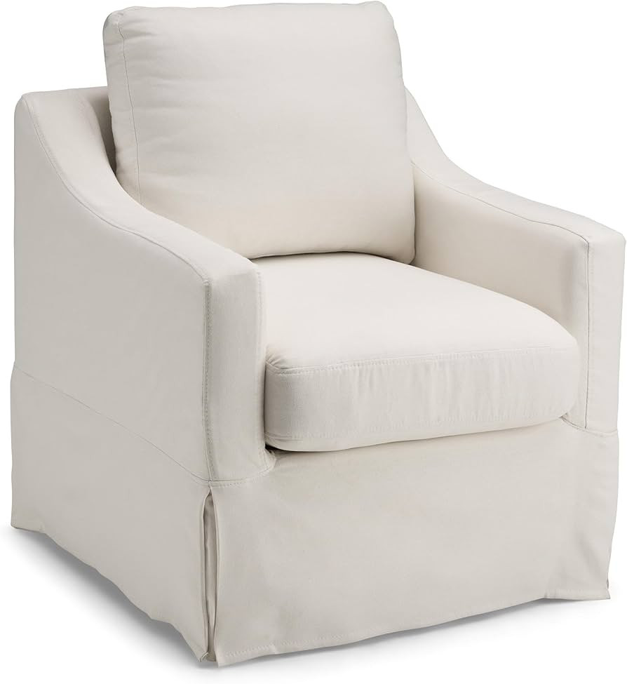 Bush Home Swivel Accent Chair with Slipcover, Living Room Furniture, Harper Collection, Ivory Bas... | Amazon (US)