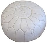 Stuffed Moroccan Pouf, Pouffe, Ottoman, Poof, Color : White | Amazon (US)