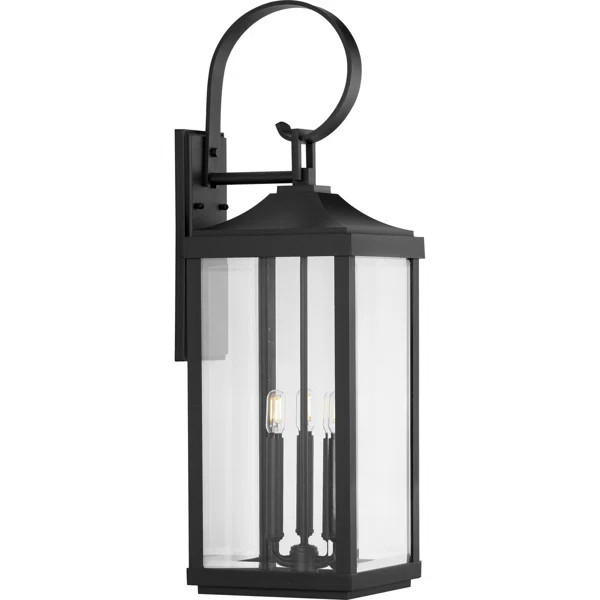 3 - Bulb 30.62'' H Beveled Glass Outdoor Wall Lantern | Wayfair Professional