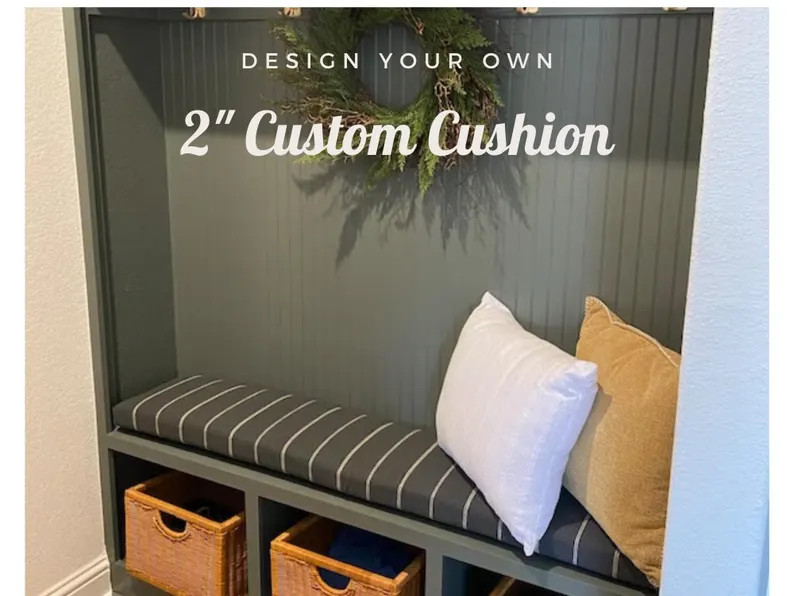 2" Custom Bench Seat Cushion Custom Indoor Window Seat Cushion Mudroom Bench With Insert Custom C... | Etsy (US)