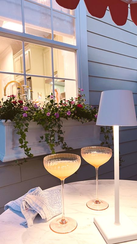 Rechargeable lamp cordless, window flower box, rose colored champagne glasses 

#LTKhome #LTKSeasonal #LTKunder100