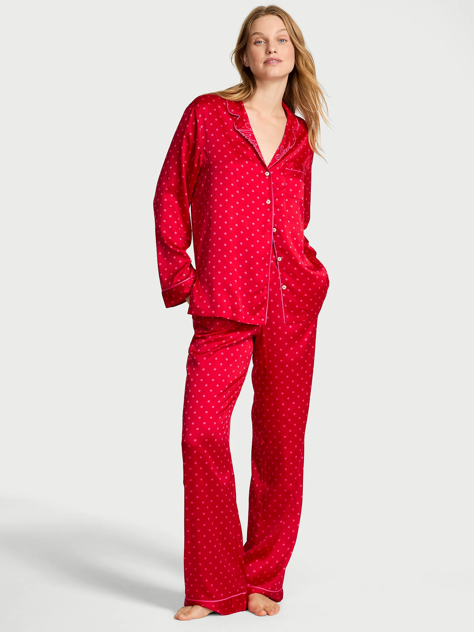 Buy Glazed Satin Long Pajama Set, Print - Order Pajamas Sets online - Victoria's Secret US | Victoria's Secret (US / CA )