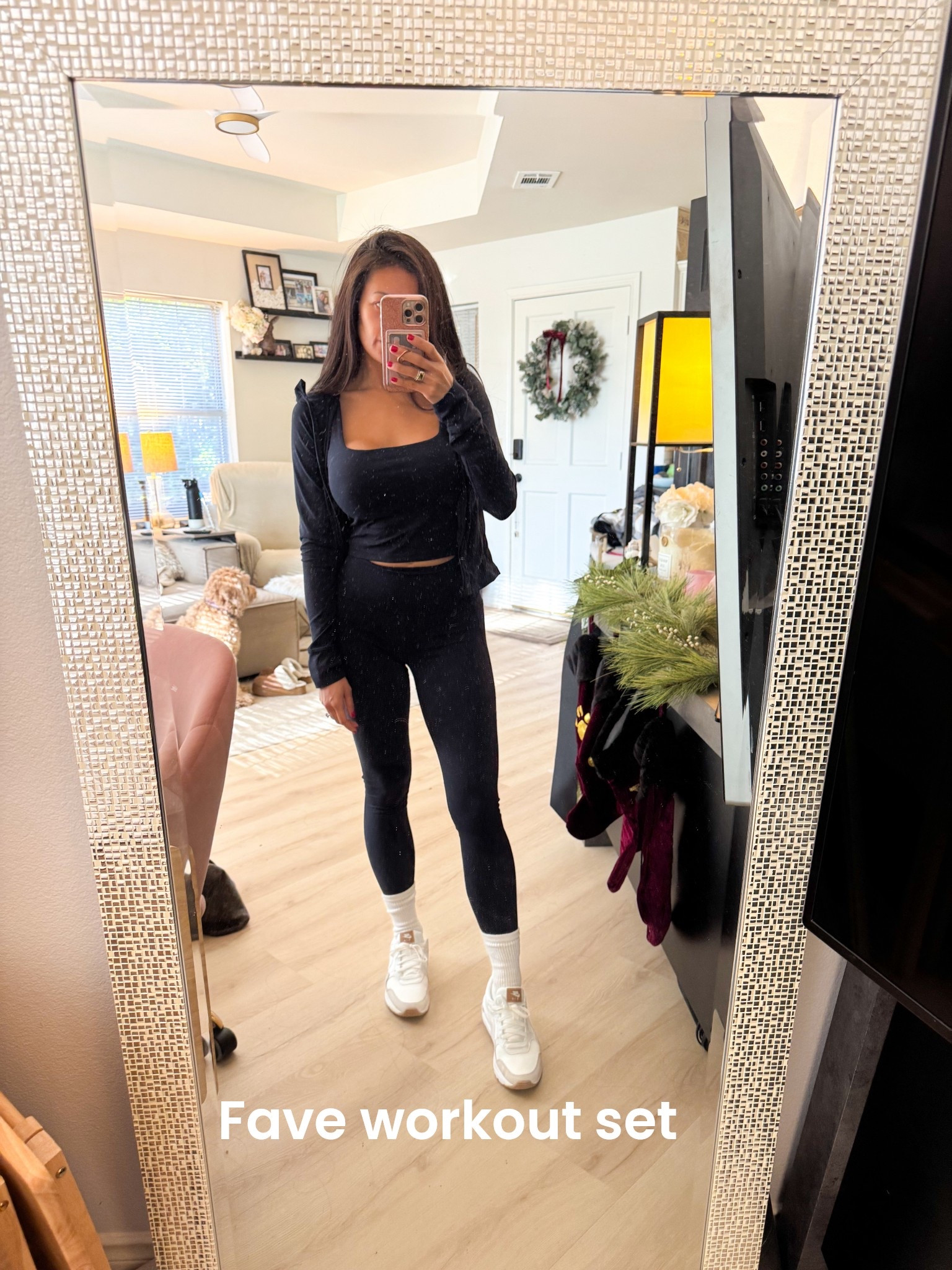 Fave buttery soft athleisure/workout set!! Wearing size small pants & jacket & medium top

#LTKCyberWeek #LTKActive