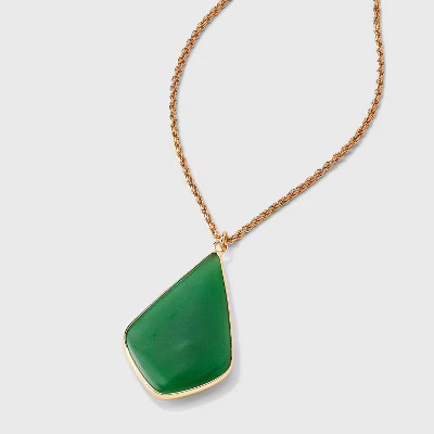 Jade Pendant Necklace - Universal Thread™ Gold/Jade | Target