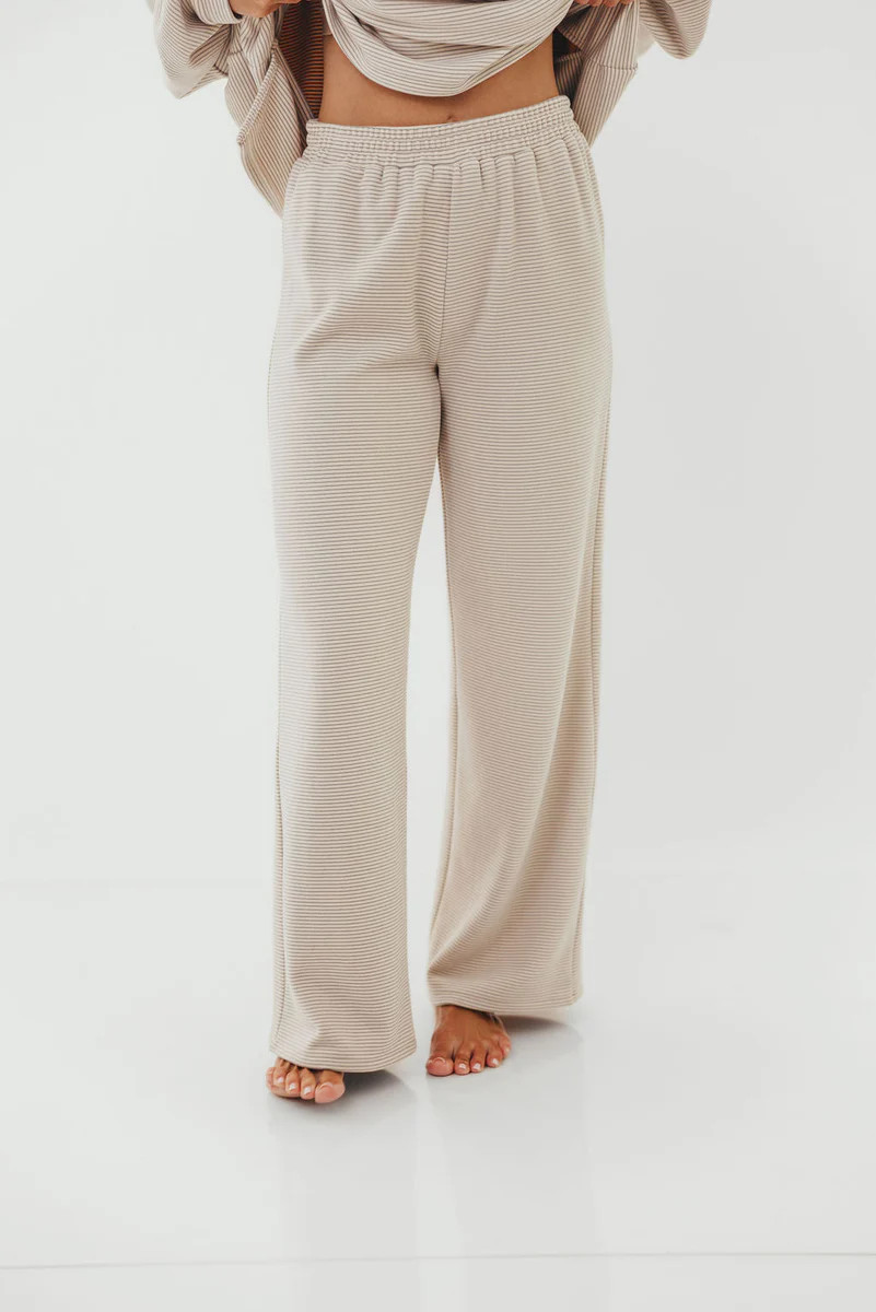Campbell Fleece Lounge Pants in Cream/Grey *Worth Exclusive Print* 12/ | Worth Collective