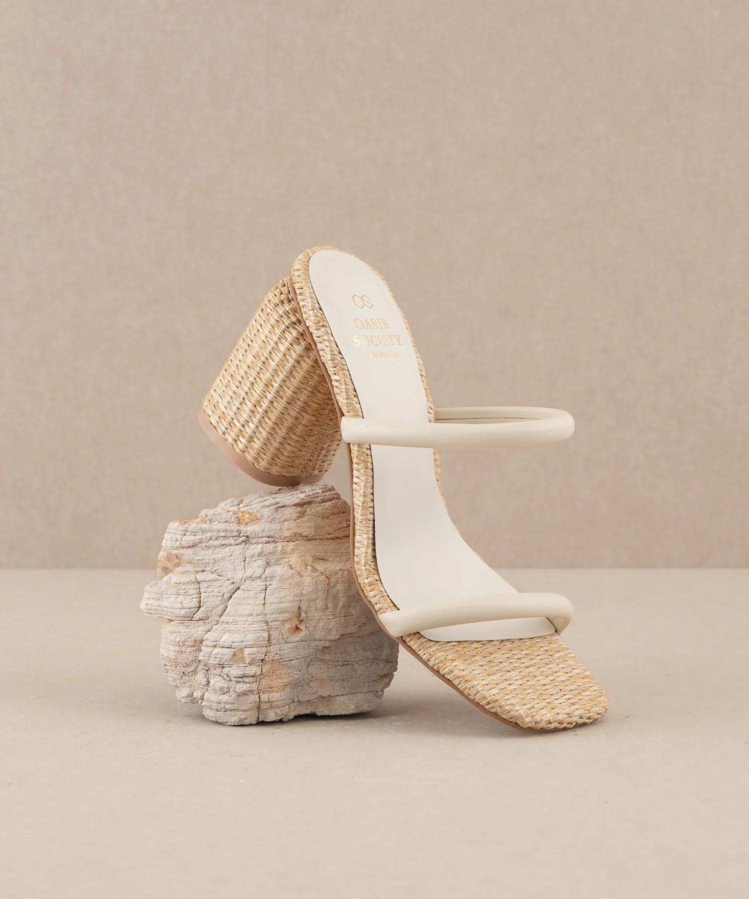 The Margaret | Beige Rattan Heel | Oasis Society