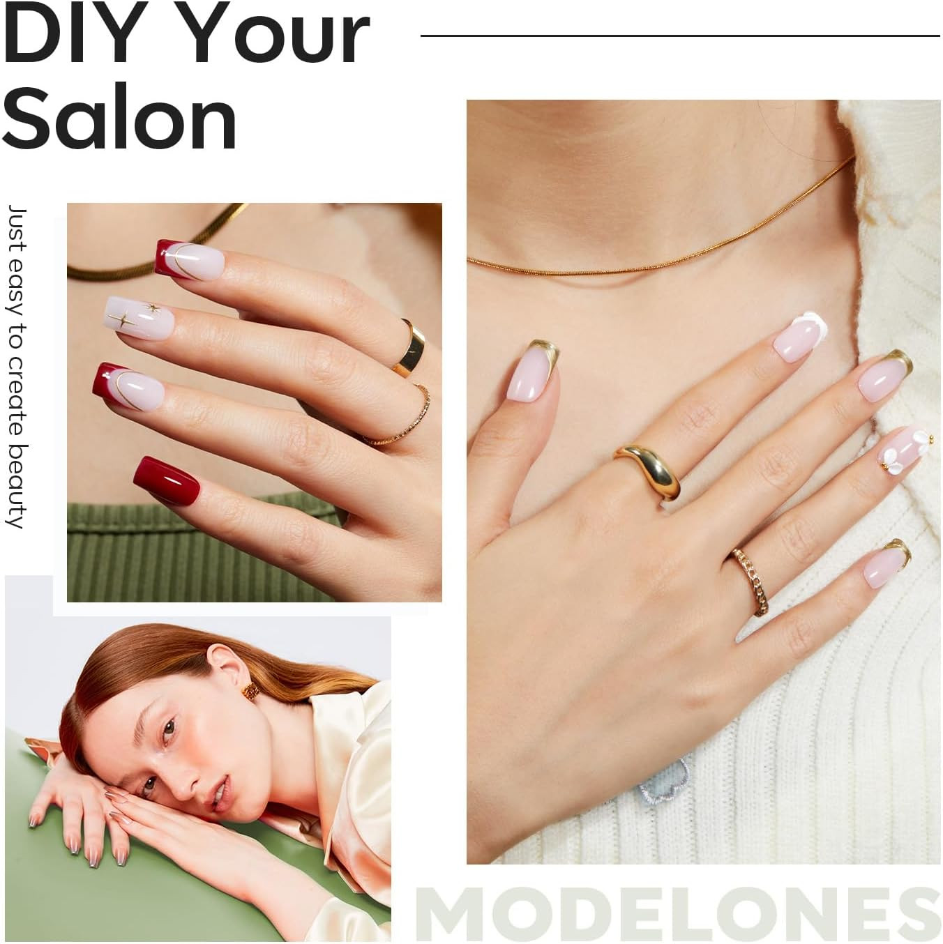 modelones Pontas De Unhas Postiças Quadradas Curtas - 510 Peças Gel Pré-Moldado Meio Fosco Cob... | Amazon (BR)