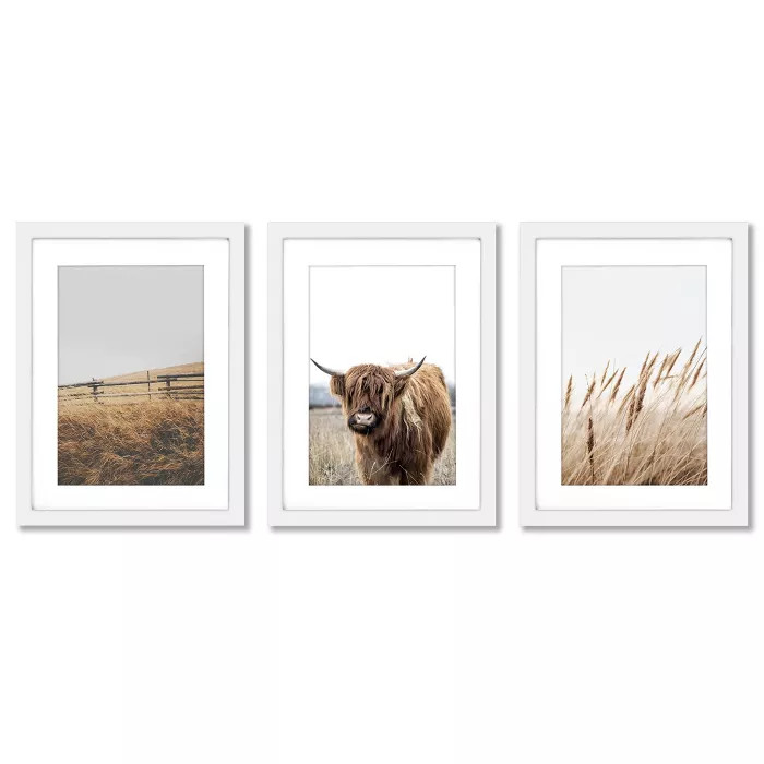 (Set of 3) Highland Meadow by Tanya Shumkina Framed Triptych Wall Art Set - Americanflat | Target