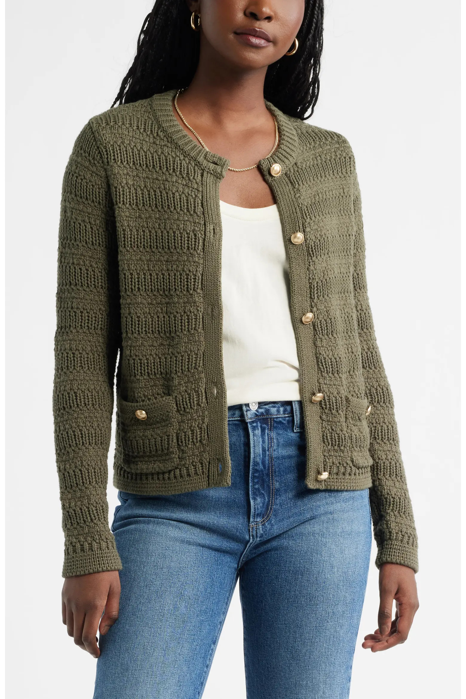 Textured Cotton Cardigan (Women) | Nordstrom | Nordstrom