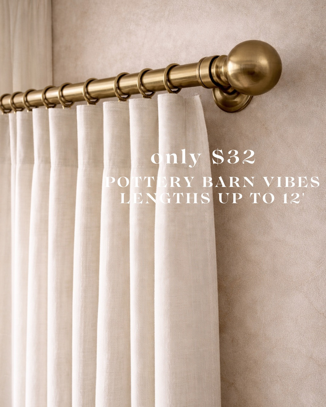 ONLY $32 — LUXURY BRASS CURTAIN ROD WITH POTTERY BARN VIBES

This curtain rod instantly elevates any space. The warm BRASS finish, classic round finials, and substantial weight give that high-end, custom look — without the custom price. It pairs beautifully with LINEN DRAPES and neutral walls for that timeless, layered feel.

Available in lengths up to 12’, so it works for wide windows and full wall treatments. Such an easy upgrade with major impact.

#Amazon #TheHillaryStyle #AmazonHome #CurtainRod #BrassDecor #PotteryBarnInspired #NeutralHome #WindowTreatment #HomeRefresh #LuxuryForLess 

 #LTKmomlife #LTKOver40 #LTKHome