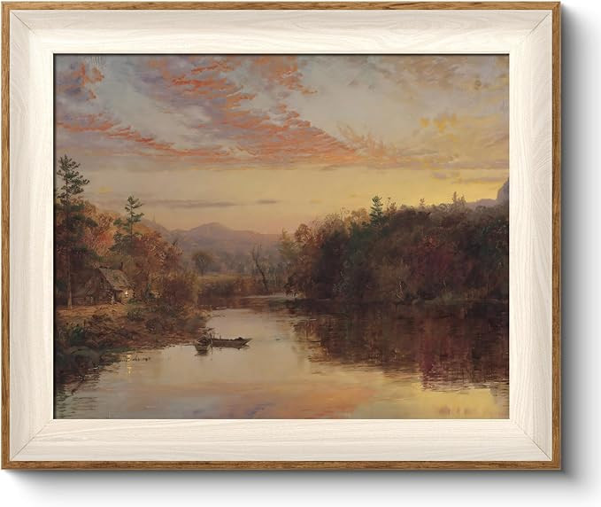 VIYYIEA Framed Wall Art for Living Room, Lake Canvas Prints, Vintage Home Decor, Fall Landscape P... | Amazon (US)