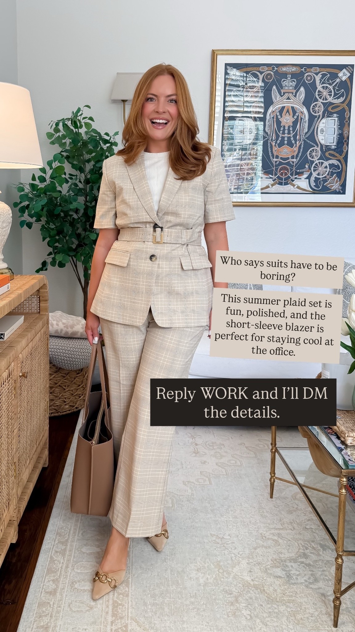 Proof that a suit can still feel fun! ✨ This Ann Taylor plaid matching suit gives you that polished, powerful office look without feeling overly formal. I especially love the short-sleeve belted blazer for warmer office days and the coordinating trousers make getting dressed effortless.

✨ Don’t miss the Ann Taylor clearance—now up to 70% OFF!

#AnnTaylor #WomensSuits #WorkwearStyle #OfficeOutfits #ProfessionalStyle