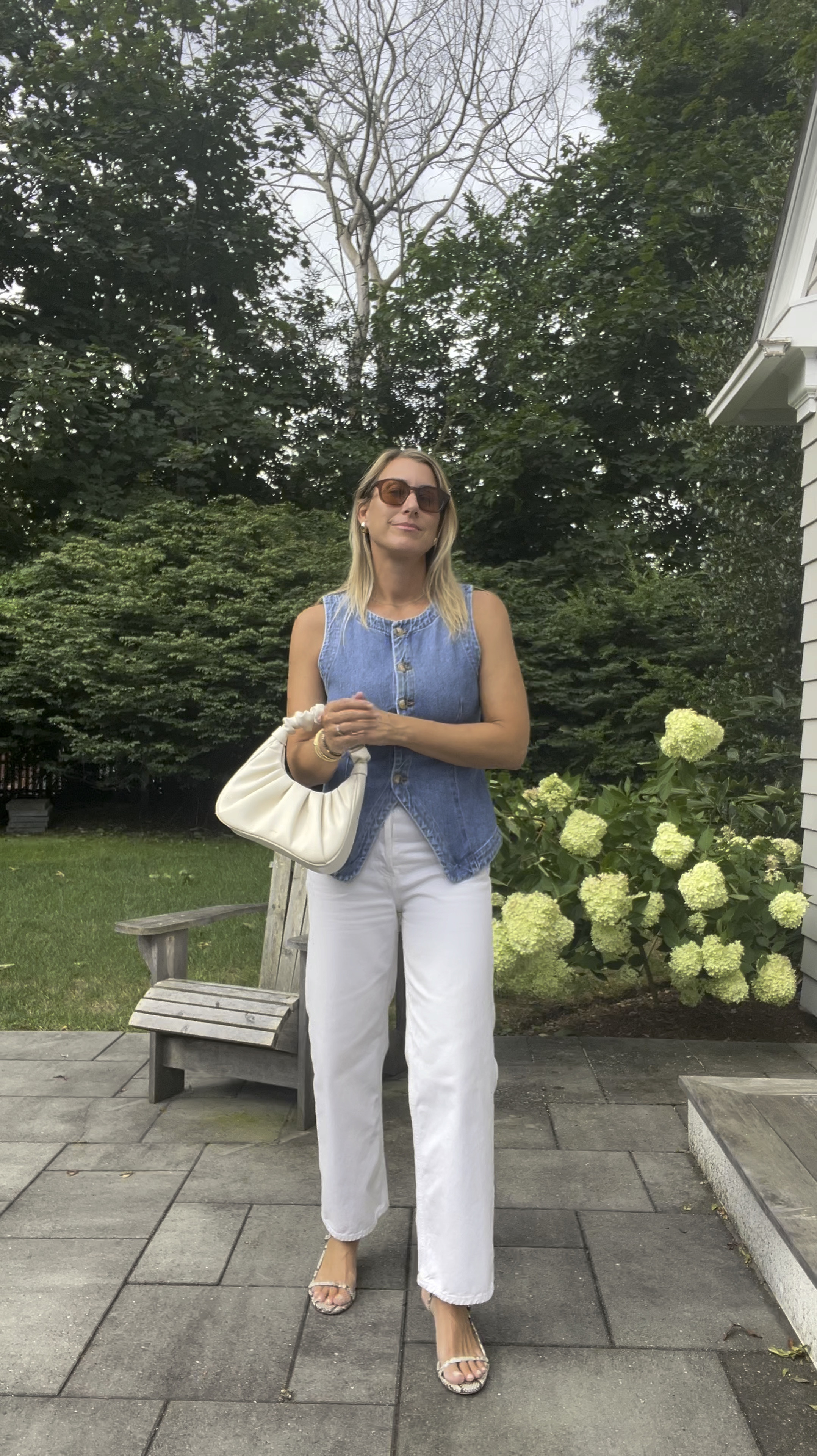 Mid-August look in some favorite denim. This exact vest is sold out online, but I found it in stores this week. Wearing a size 4. 

#LTKFindsUnder100 #LTKSeasonal #LTKStyleTip