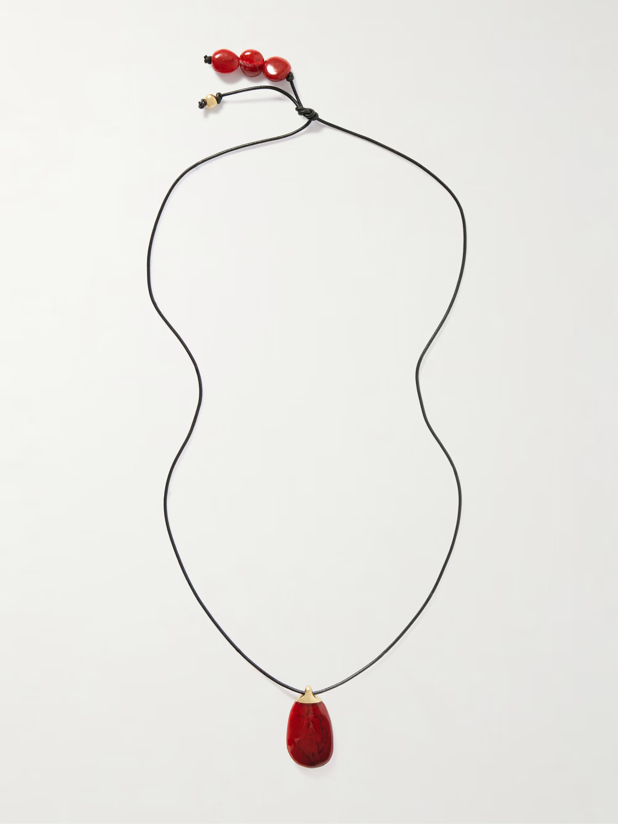 River Rock gold-plated, resin and leather necklace | NET-A-PORTER (UK & EU)