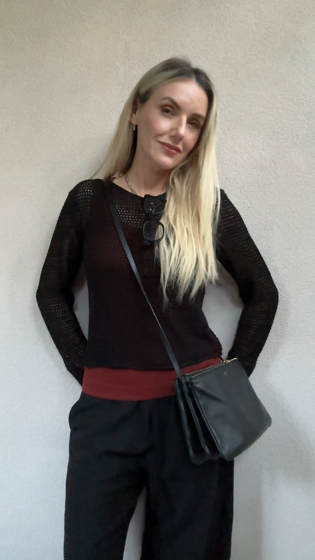 Crochet sweater, cotton knit, burgundy, black beach trousers, vest, summer holiday wardrobe, summer evening, minimalist, miu miu dupe, corded sandals, over 40  

#LTKsummer #LTKpetite #LTKuk