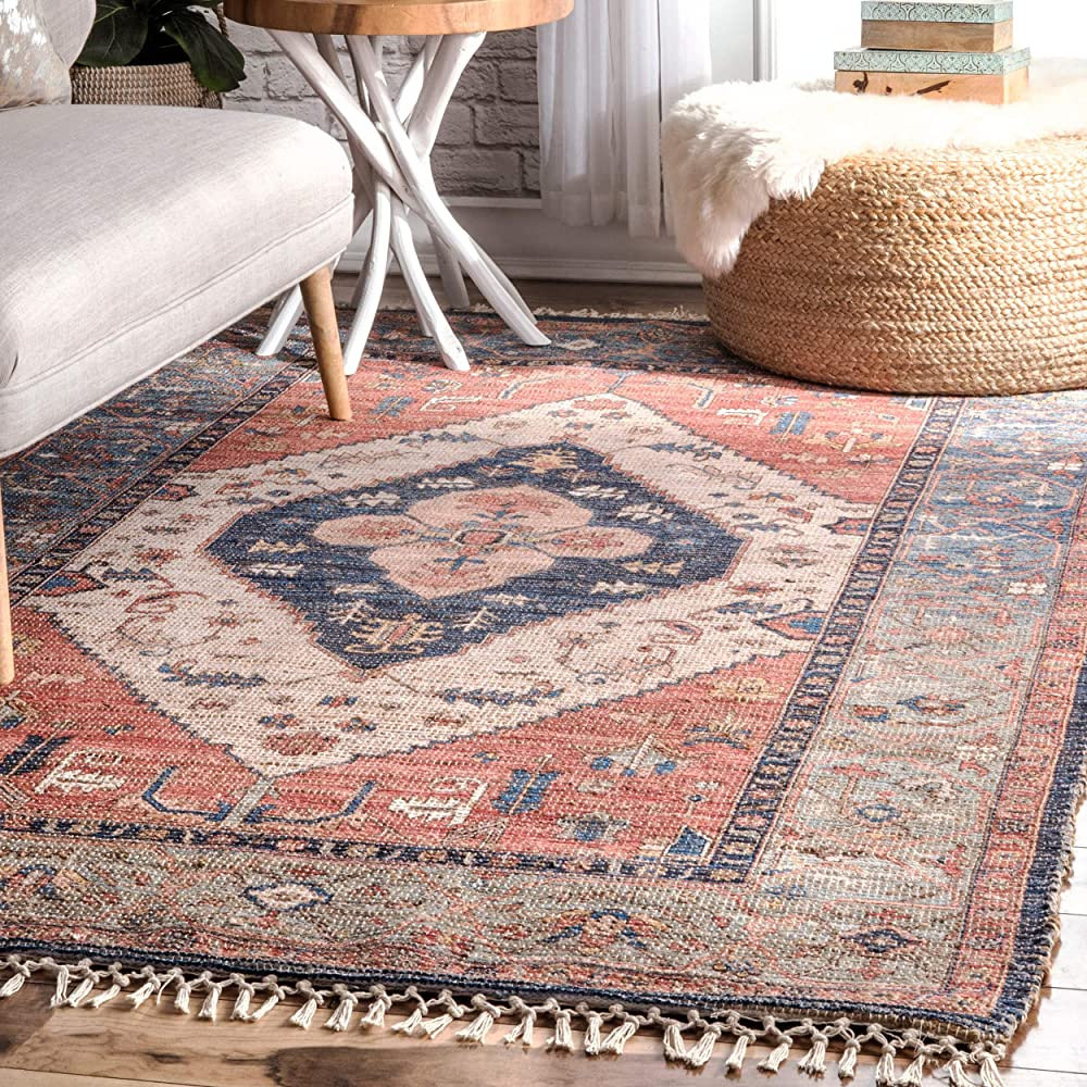 nuLOOM Diandra Flatweave Jute Area Rug, 7' 6" x 9' 6", Multi | Amazon (US)