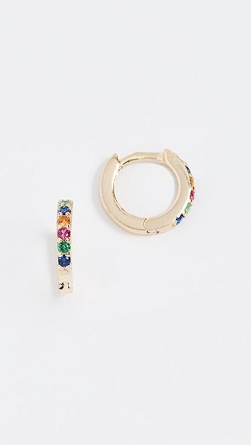 Rainbow Katerina Pave Huggie Earrings | Shopbop
