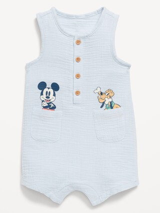 Disney© Sleeveless Henley One-Piece Romper for Baby | Old Navy (US)