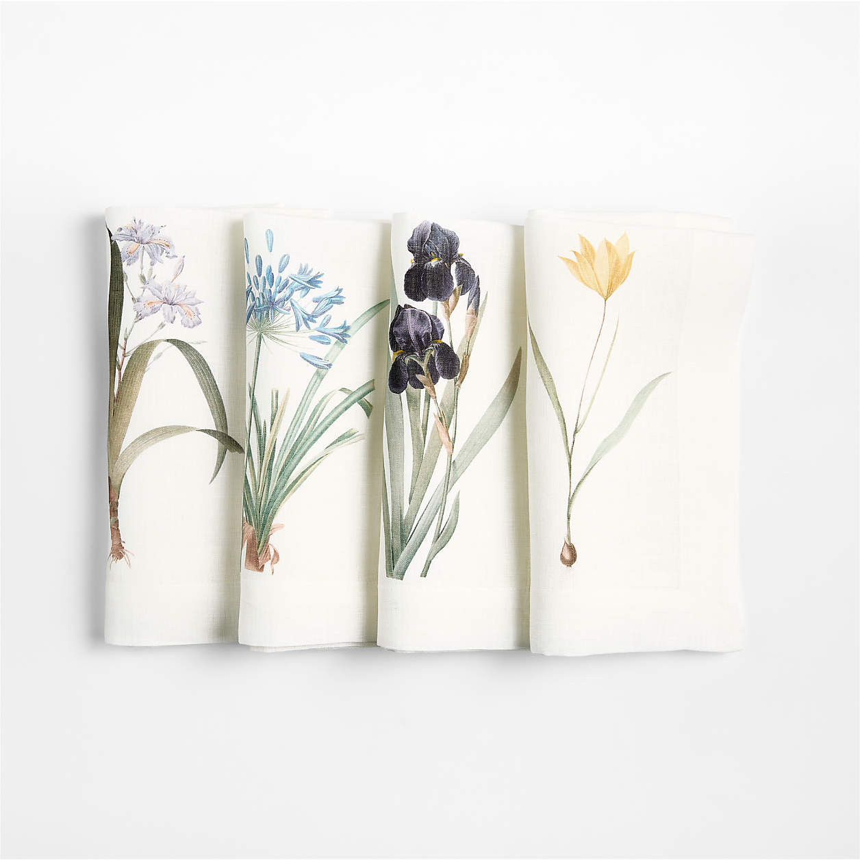 Spring Floral Printed Linen Napkins, Set of 4 | Crate & Barrel | Crate & Barrel